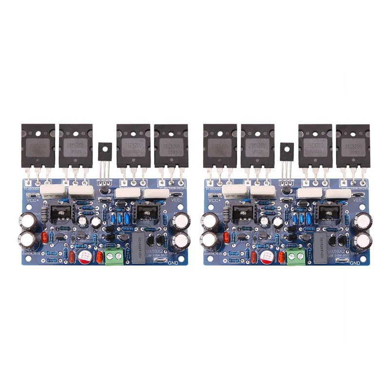 2 PCS MX50X2 200W8R Dual Channels Audio Power Amplifier Board HiFi Stereo Amplifiers( Finished Board)