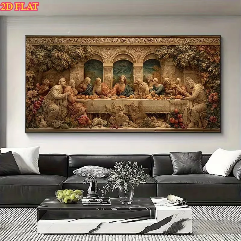 1pc frameless Canvas Painting 2D Flat, 1pc 2d Flat Large-Scale Da Vinci 