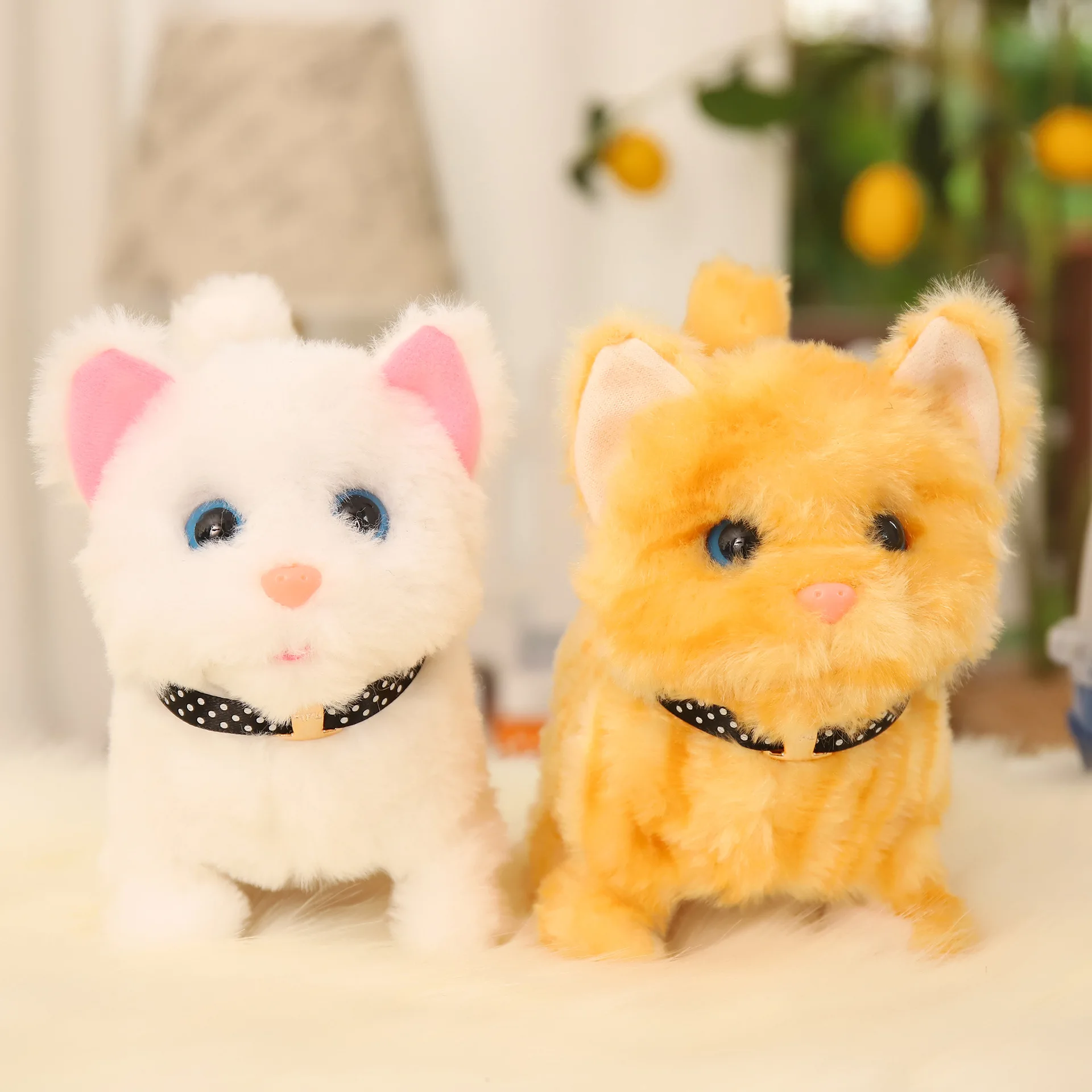 Juguete electrónico de felpa para gatos, juguete de Animal Robot, cosas lindas, gato eléctrico, gato que camina, muñeca suave y divertida para mascotas para niños, regalo de cumpleaños