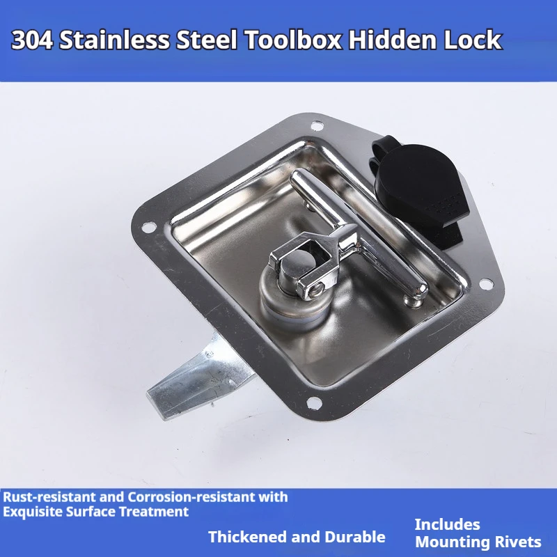 Truck Semi-Trailer Storage Toolbox Stainless Steel Concealed Lock Cabinet Door Lock Key Lock Precision National Standard Lock