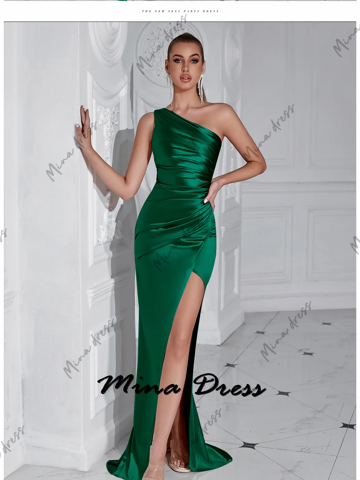 Mina Customized Special Occasion Backless Evening Dress Sleeveless Elegant Party Dress Wedding Dress Es Single Shoulder Ball