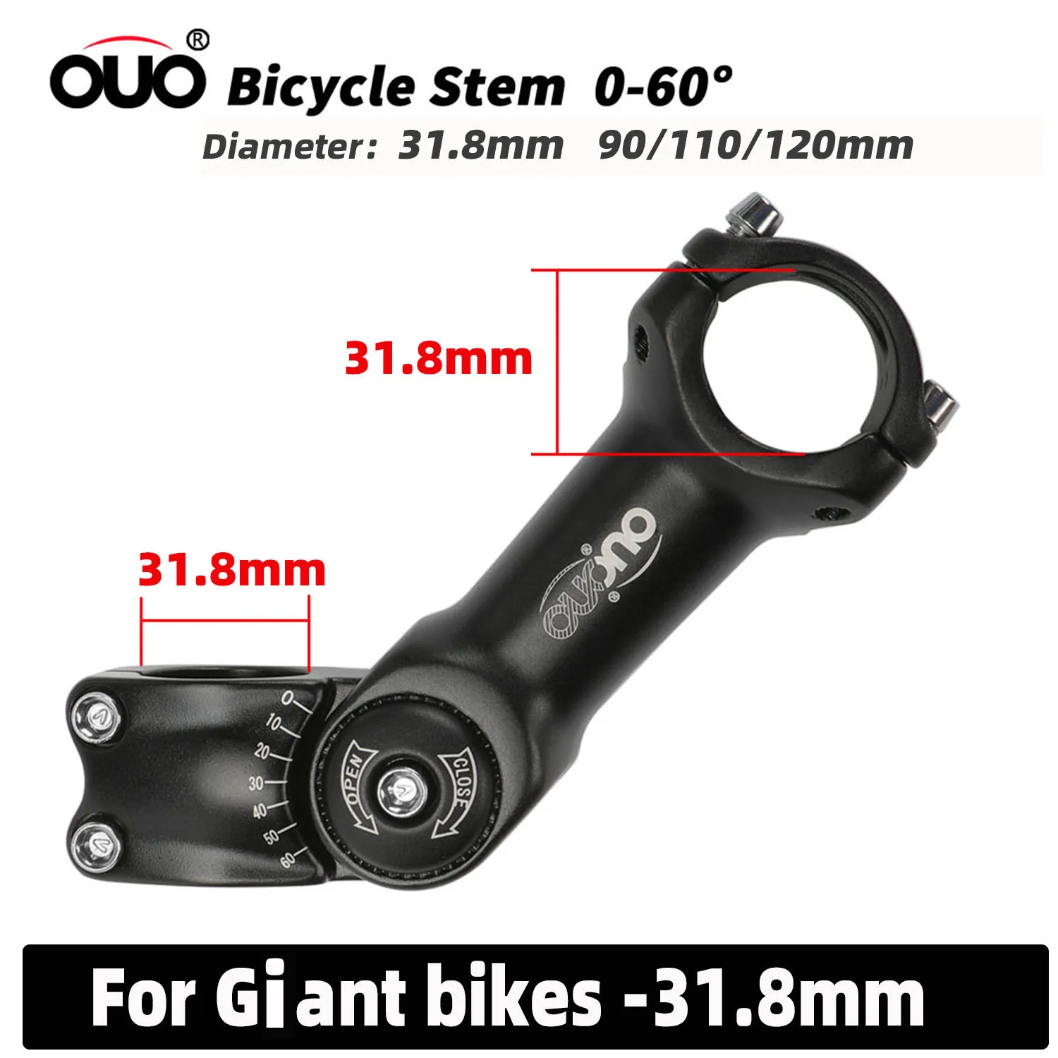

OUO Mtb Power для Giant OD2 31,8 мм регулируемый вынос велосипеда с ЧПУ 31,8 мм вынос руля велосипедная вилка велосипедный стол на вынос