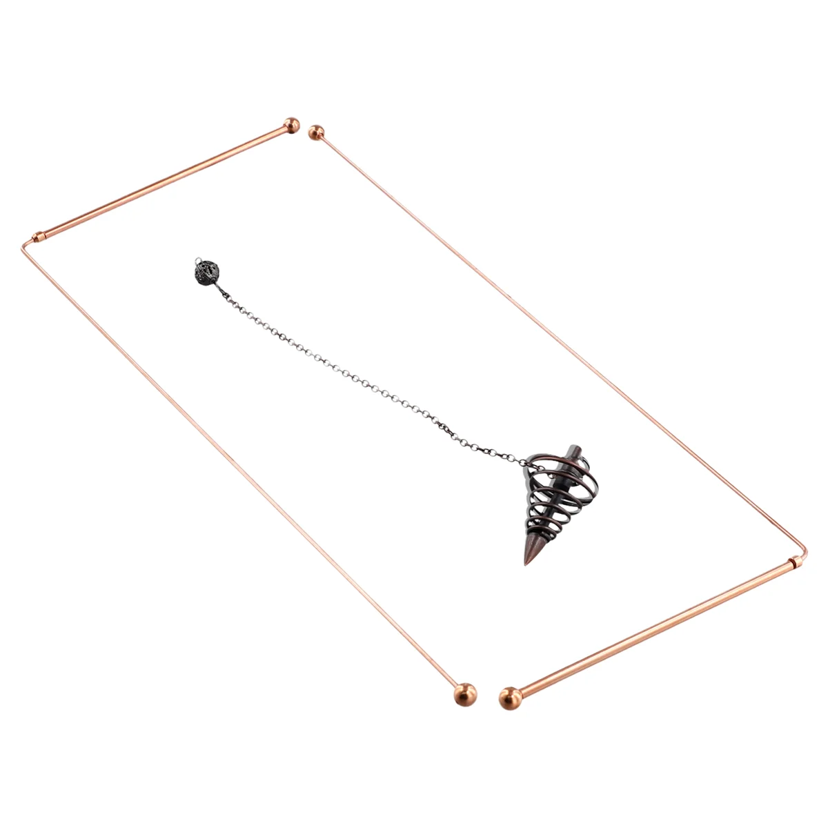Y06A Copper Dowsing Rods - 99.9% Pure Copper 2PCS Divining Rods Energy Water Witching Detector with Pendulum Pendant