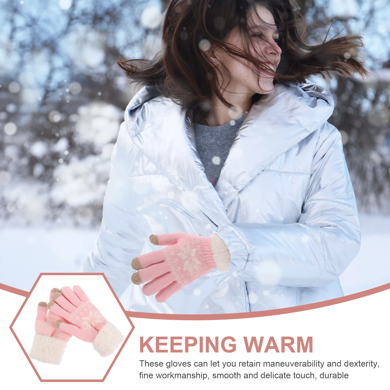 

1Pair Thickened Touchscreen Gloves Warm Winter Thermal Gloves for Outdoor Sports Riding Hiking Cycling Driving Windproof Screen