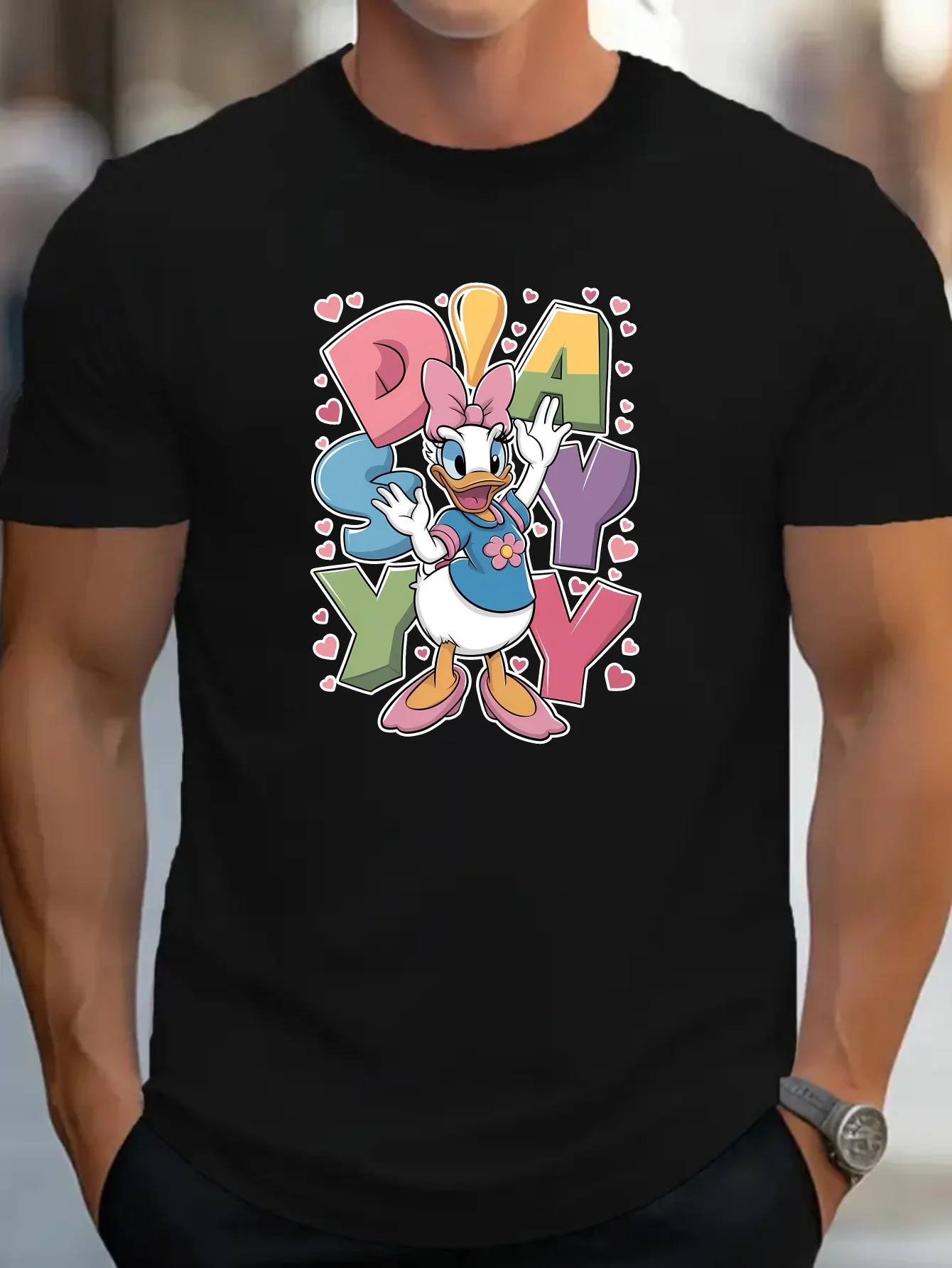 

Disney Donald Duck Graphic T-Shirt - Soft Cotton Short Sleeves Round Neck Casual Versatile Happy Cute Print Casual Comfortable