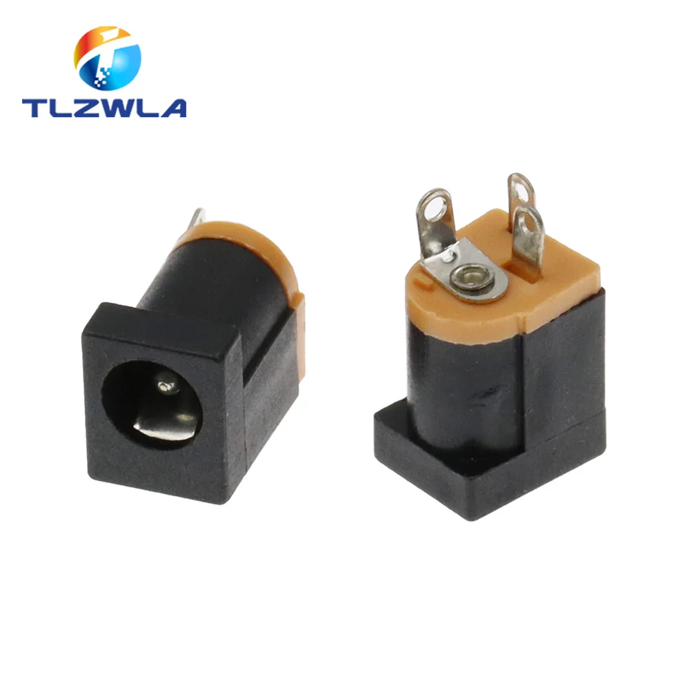 10PCS DC-012 DC Power Jack Socket Connector DC012 5.5*2.1mm 5.5X2.5MM Socket 180 feet Vertical