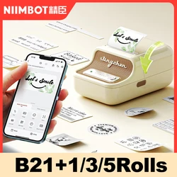 NIIMBOT B21 Portable Thermal Printer Wireless Sticker Maker 1500mAh With Self-adhesive Labels For Barcode Clothing Jewelry