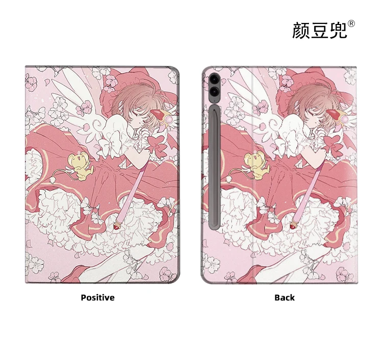 Card Captor Anime SAKURA For Samsung Galaxy Tab S10 FE plus  S9 FE  Case S7 S8 Plus Tri-fold stand Cover Galaxy tab s6 lite