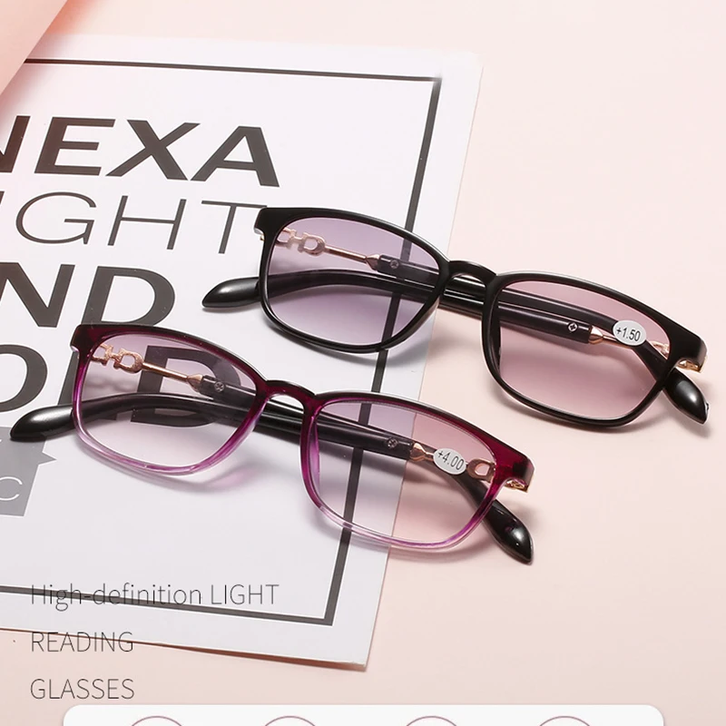 CRIXALIS Luxury Sun Reading Glasses For Women Fashion Gradient Lens Lady Readers Eyeglasses With Diopter Spectacles Female +1.0