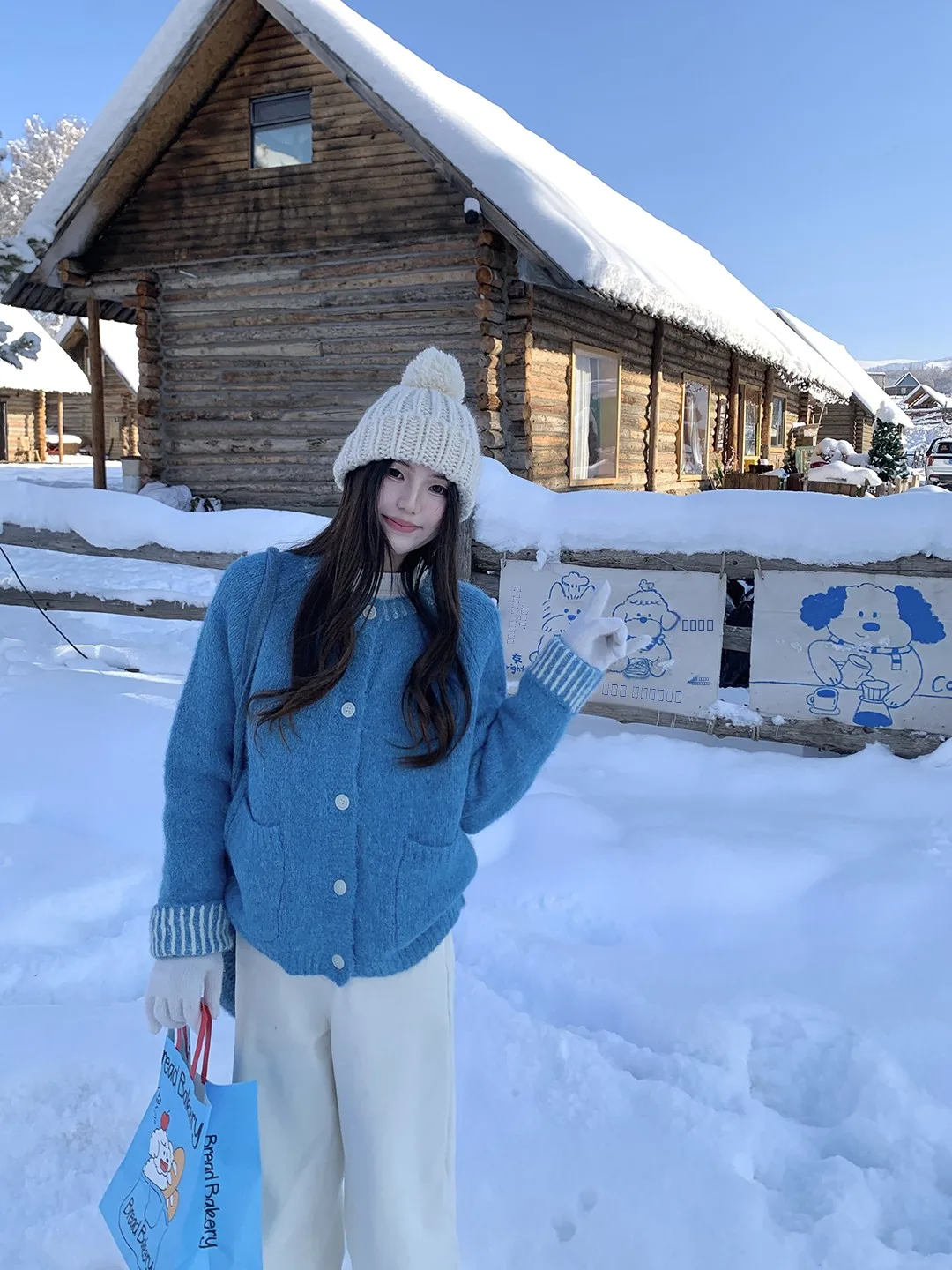 

Уютный синий полосатый вязаный утепленный женский кардиган Cozydays свободного кроя, теплый, с длинными рукавами, из полиэфирного волокна