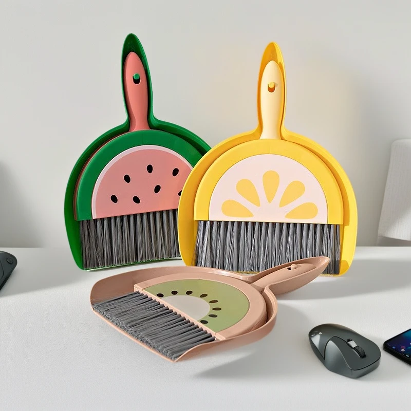 مجموعة ممسحة ومكنسة صغيرة ملونة مناسبة لتنظيف مكتب المكتب والطاولات - مثالية لغرفة النوم والحمام والمطبخ وغرفة المعيشة