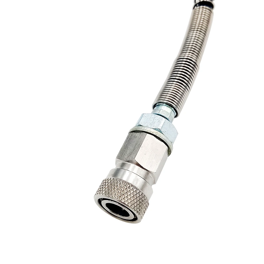 HPA Charging High Pressure Filling Hose 300bar/4500psi 20 Inch Stainless Steel Protector Resin Soft Tube W/ 8mm Quick Disconnect