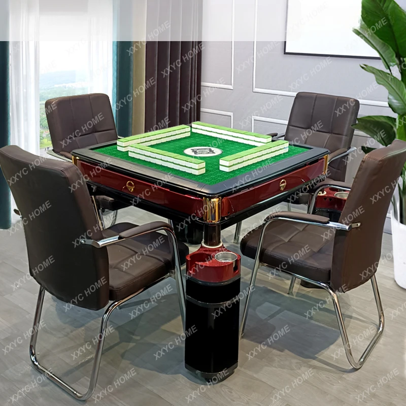 

Mute High-End Dining Table Dual-Use/Folding Automatic Mahjong Machine Mahjong Table Household Chair Storage