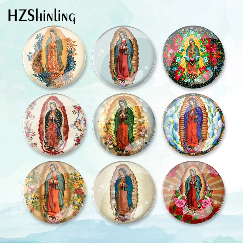 2023 New Our Lady Of Guadalupe Badge Brooch The Blessed Pin Backpack Decoration Pins Round Jewelry Women Gift