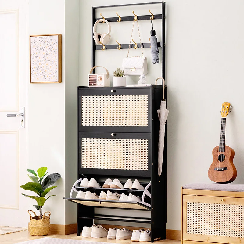 Ultra-thin shoe cabinet floor-to-ceiling simple shoe rack multi-functional storage home door multi-layer with door dustproof sho
