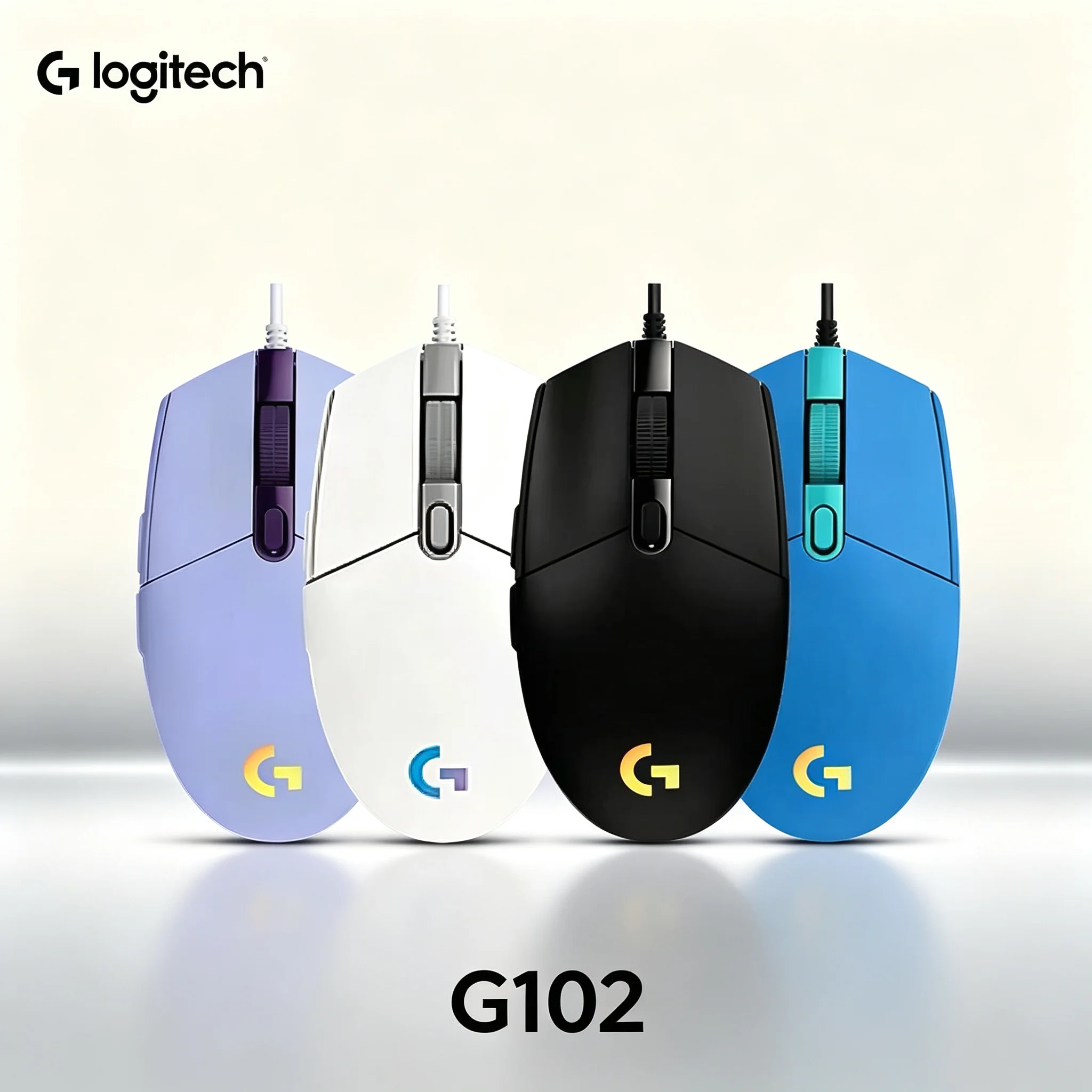 High‑Performance Logitech G102 Wired Gaming Mouse On‑the‑Fly DPI Switch Function Custom RGB Modes Durable Gaming Mice For Deskto