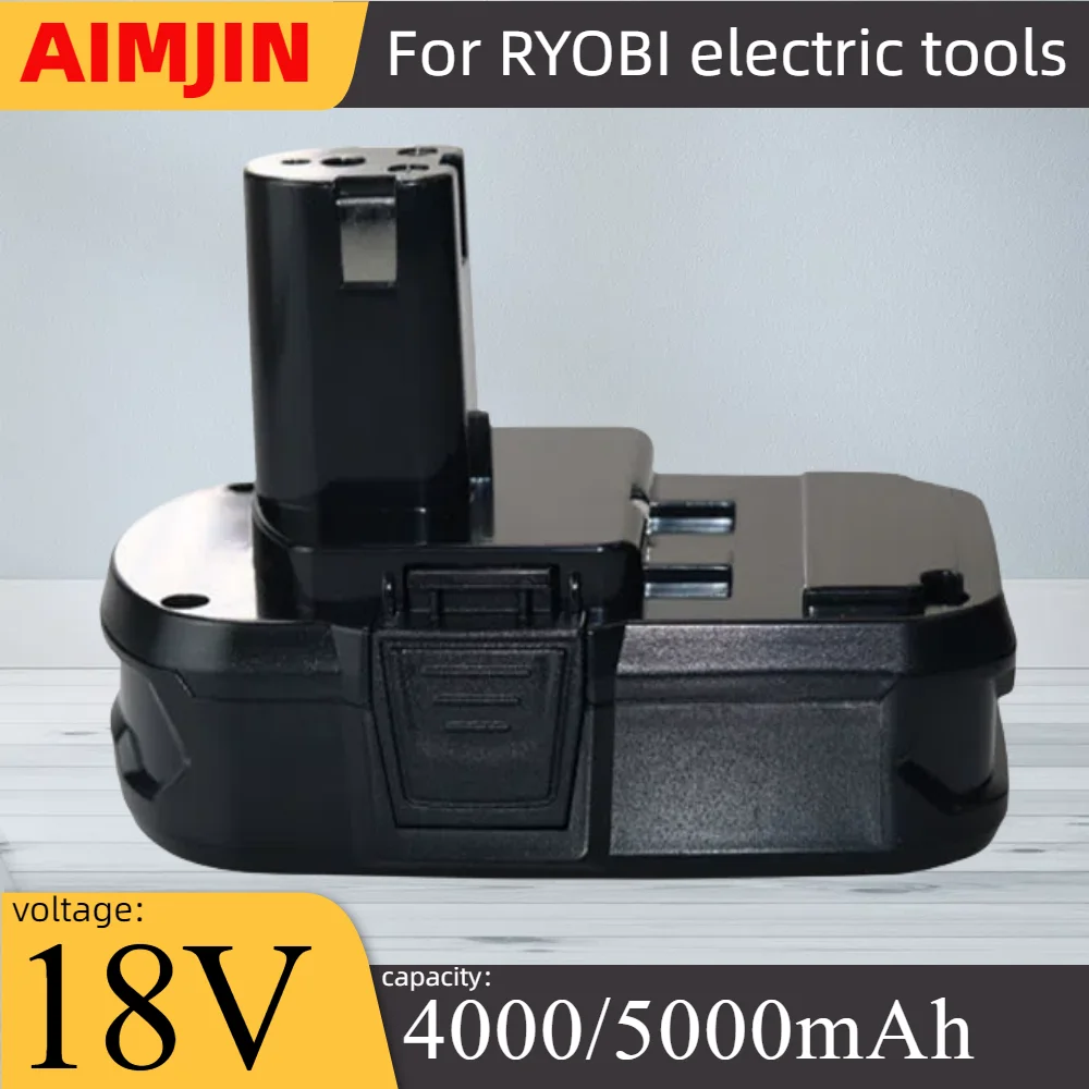 18V 4.0Ah Lithium Battery For Ryobi RB18L50 Lithium-ion Replacement Battery for Ryobi RB18L25 RB18L15 P108 P102 P103 with LED