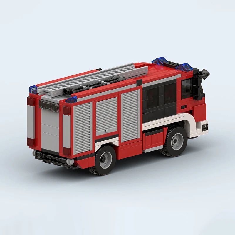 City Series Classic MOC Bricks Red Fire Engine 501pcs Building Block Model Kits DIY Assembling Display Toys Adult Christmas Gift