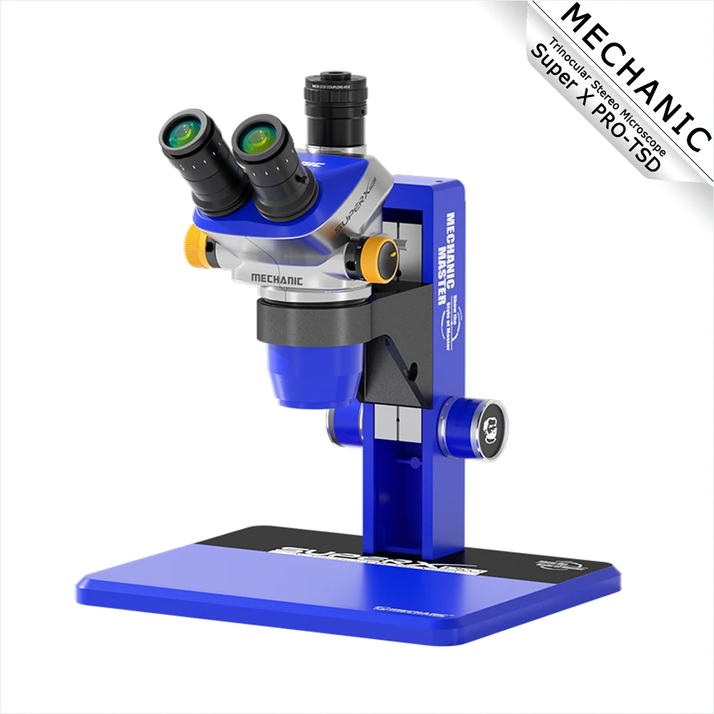 MECHANIC Super X Pro -TSD Trinocular Stereo Microscope 6.5X-52X Continuous Zoom for PCB Phone Soldering Repair Microscope Tool