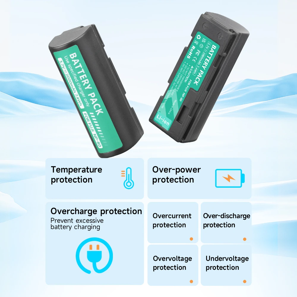بطارية 2000mAh NP-80 NP-80 NP80 + شاحن USB لكاميرا Fujifilm FinePix 1700Z 2700 2900Z 4800 4900 6800 6900 ZOOM KODAK DC4800