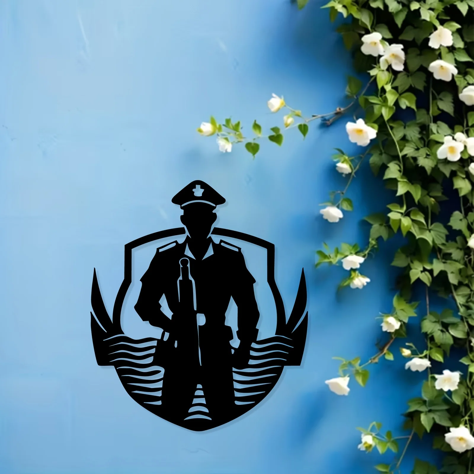 CIFbuy Military Metal Wall Art Rustproof Iron Soldier Sculpture Patriotic Home Fence Decor Indoor Outdoor Veteran Gift