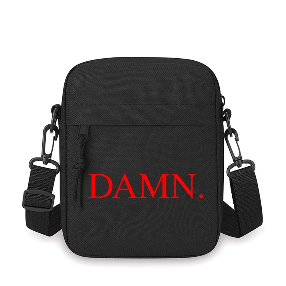 

Red letters words on black background Men Crossbody Bag Single Shoulder Women Cartoon Anime Film Printing Design Unisex