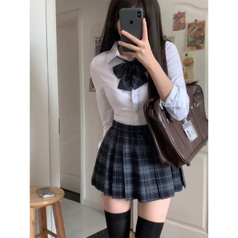 

Pleated Harajuku Preppy Style Skirts Japanese Y2k Kawaii Fashion Plaid JK Uniform Skirt Women's High Waist Sexy Slim Miniskirt