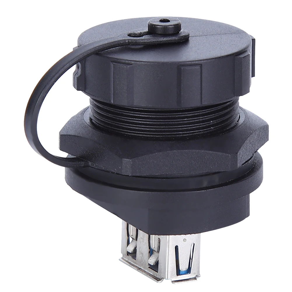 Wired Waterproof Connector Waterproof USB Connector Copper Contact PA66 Insulator USB3.0 Double Female + Dustproof Cover - view 2