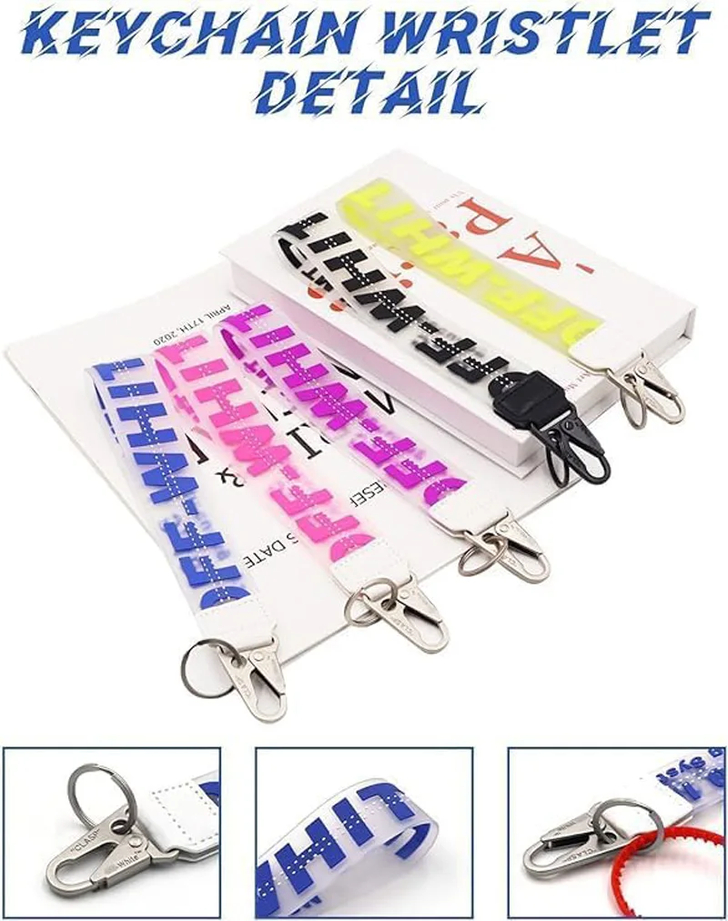 PVC White Color Wristlet Strap for Key, Classic Hand Wrist Keychain Lanyard Key Chain Holder for Men and Women