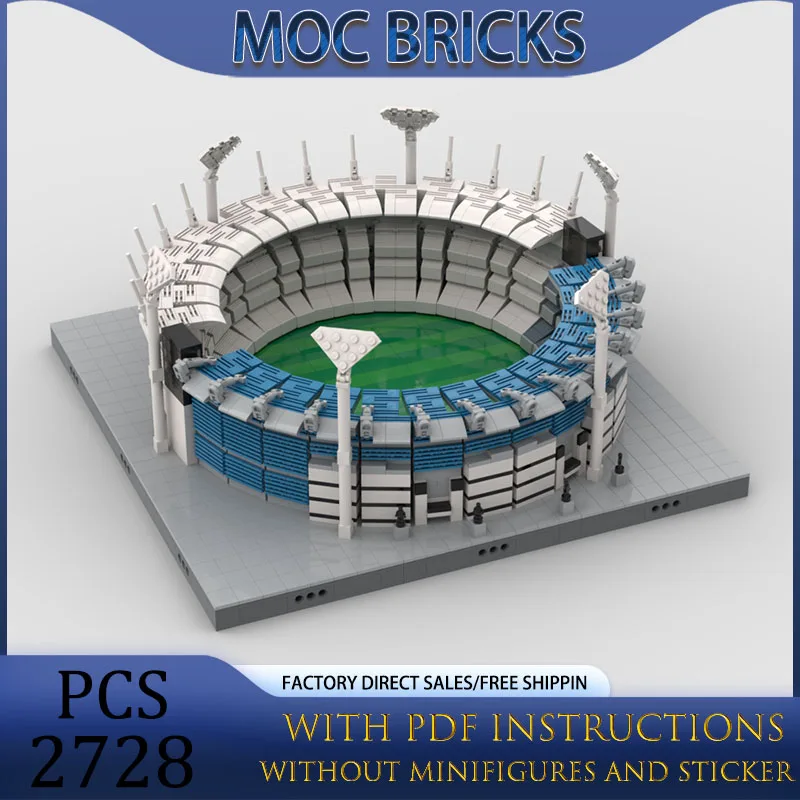Street View Moc Building Blocks Melbourne Cricket Ground Model Technology Bricks DIY Assembly Construstion Toys Holiday Gifts