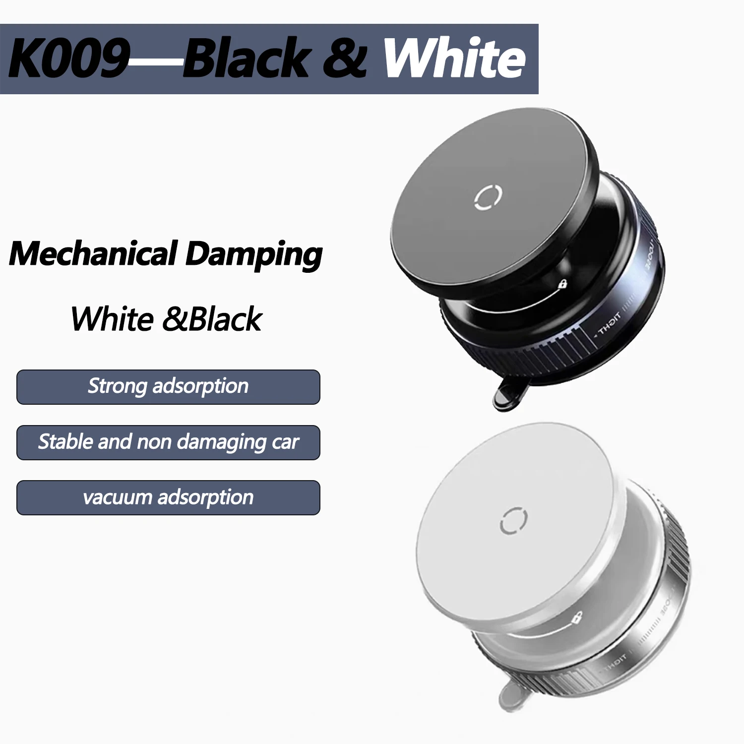 K007/K009 Starker magnetischer Autotelefonhalter, faltbares Design 360° ° Verstellbare Vakuumhalterung für den universellen Einsatz im Auto/Schreibtisch/Badezimmer