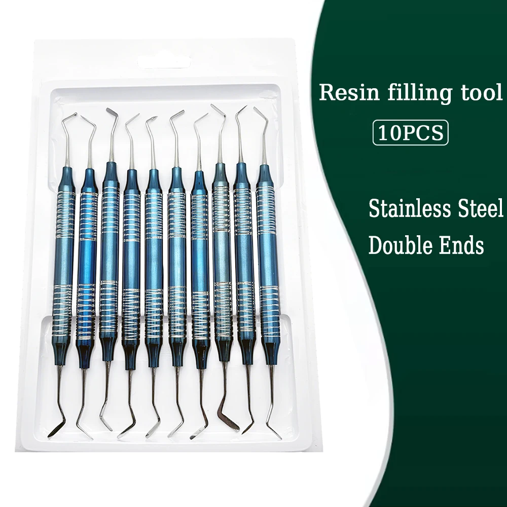 

10Pcs Dental Composite Resin Filling Spatula Aesthetic Restoration Kit with Resin Filler Tools for Composite Fillings Set