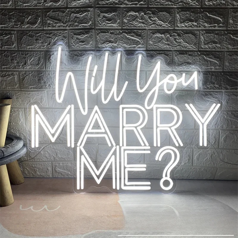 Will You Marry Me-letrero de neón personalizado, letrero de neón para boda, luz Led, decoración de pared para el hogar, telón de fondo para fiesta de compromiso, decoración de compromiso