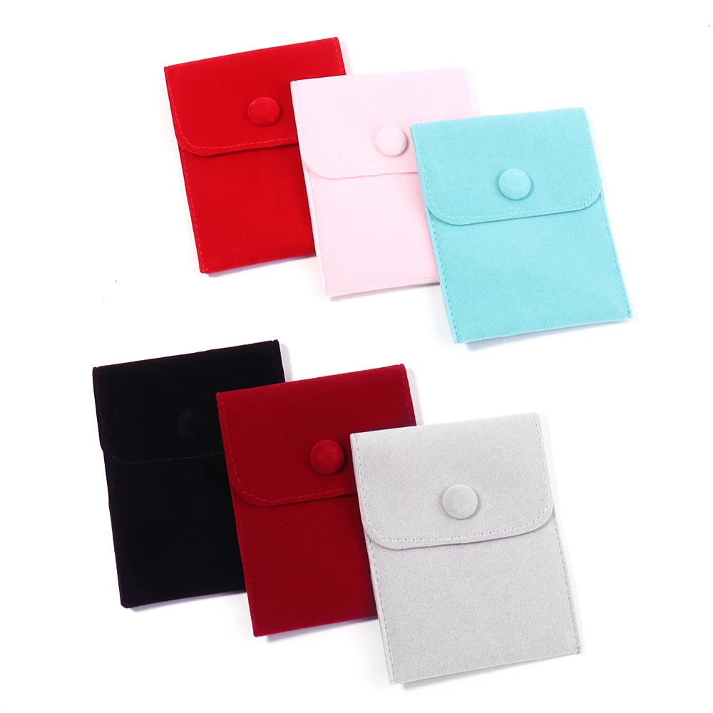 1Pc/Lot Jewellery Pouch Packaging Bag Soft Velvet Gift Bracelet Necklace Earrings Rings Storage Button Velvet Bag Custom Logo