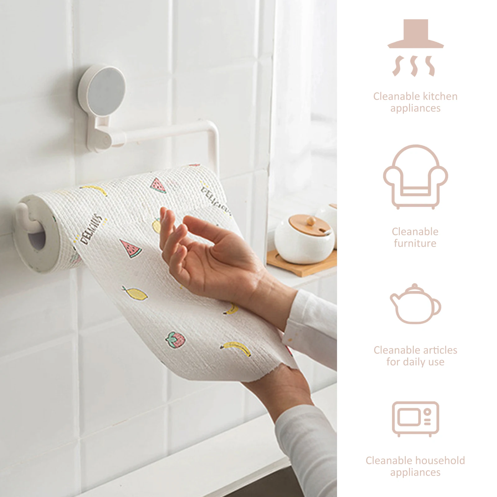 

2 Rolls Disposable Cleaning Towels Kitchen Wiping Scrubbing Cloth Household Multifunctional Non-Stick Oil-Absorbent Reusable