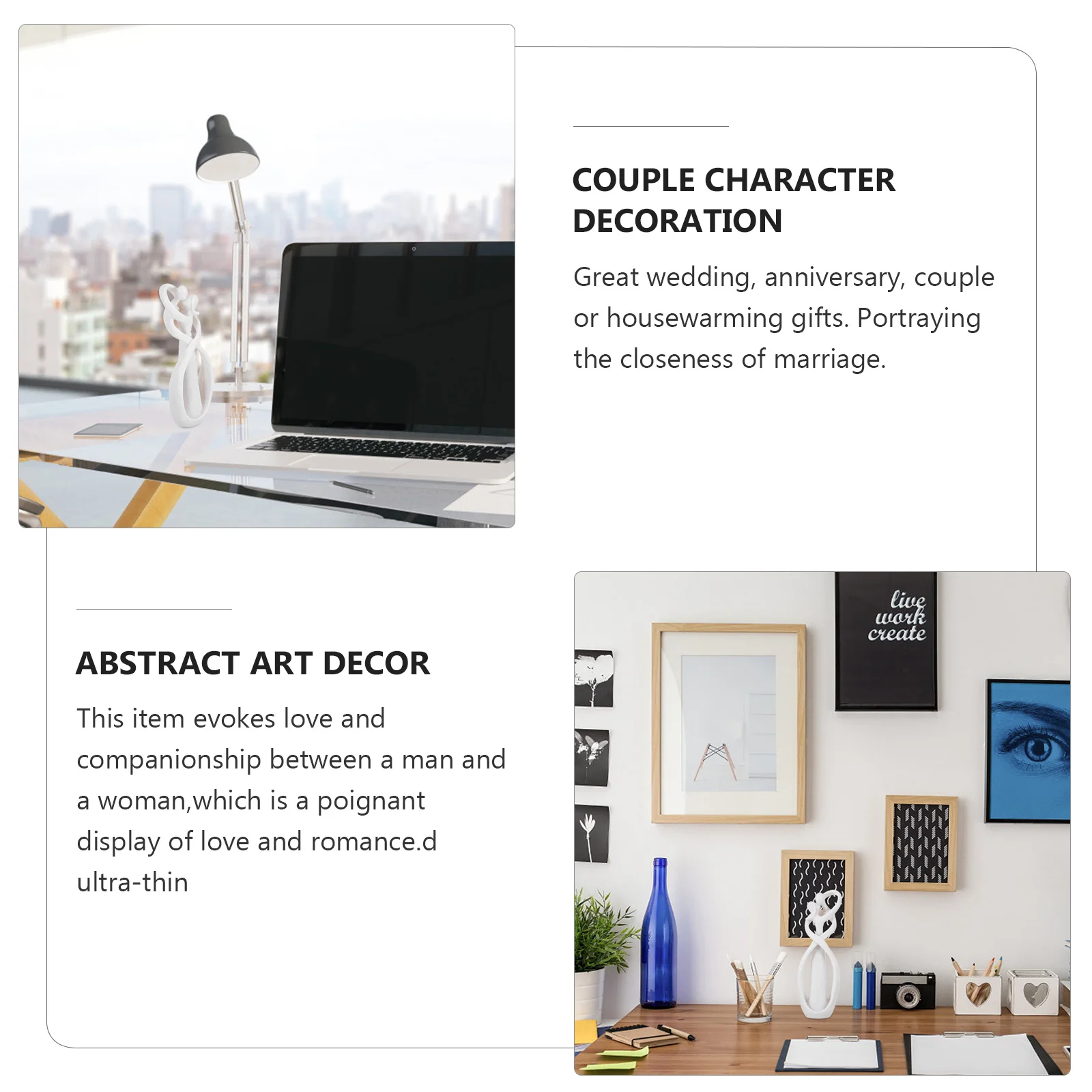 

Couple Hug Resin Sculpture Simple Office Desktop Abstract Couple Ornament Gift Abstract Art Decor