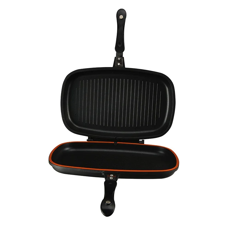 For [36Cm] Household Aluminum Die-cast Marble Non-stick Double-sided Baking Pan, Steak Frying Pan Baking Pan