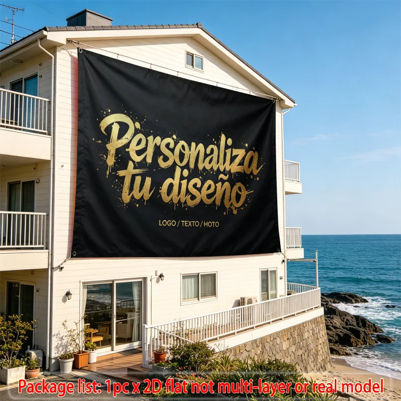 2D FLAT 1pc Custom Banner, Full Image Outdoor Custom Backdrop with Personalized Text/Logo, Ideal for Birthday Parties
