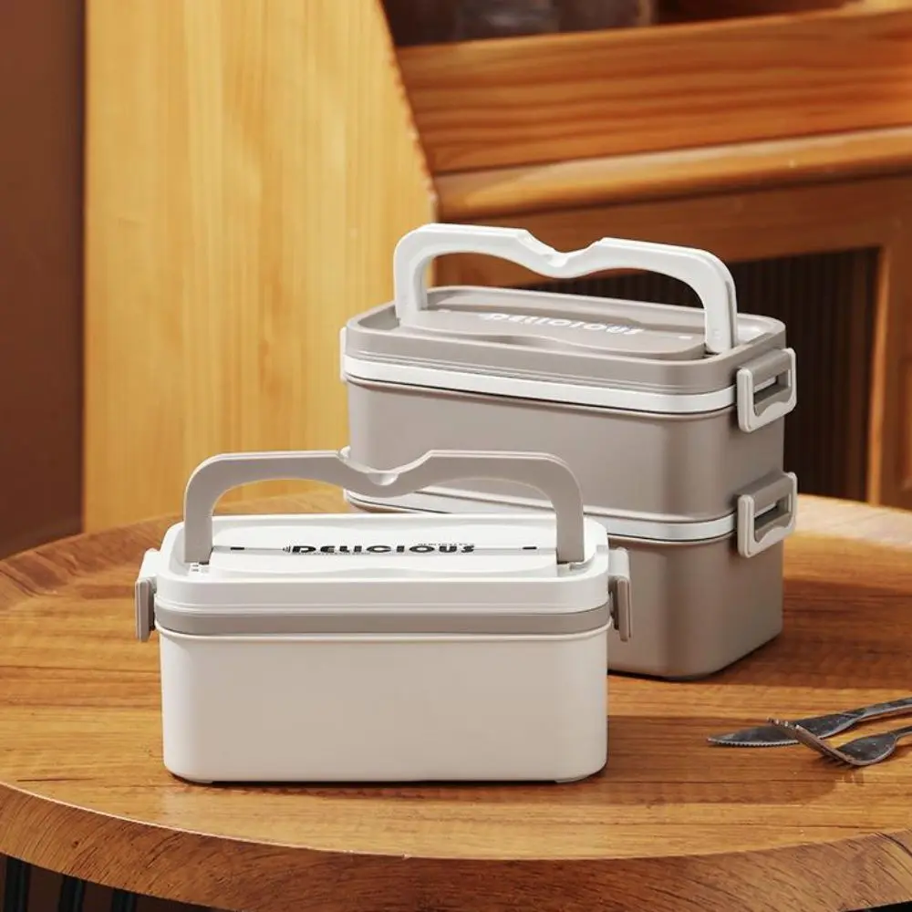 

Многослойный ланч-бокс из нержавеющей стали, герметичный контейнер для еды в микроволновой печи, герметичный с посудой, ящик для хранения еды, кемпинга