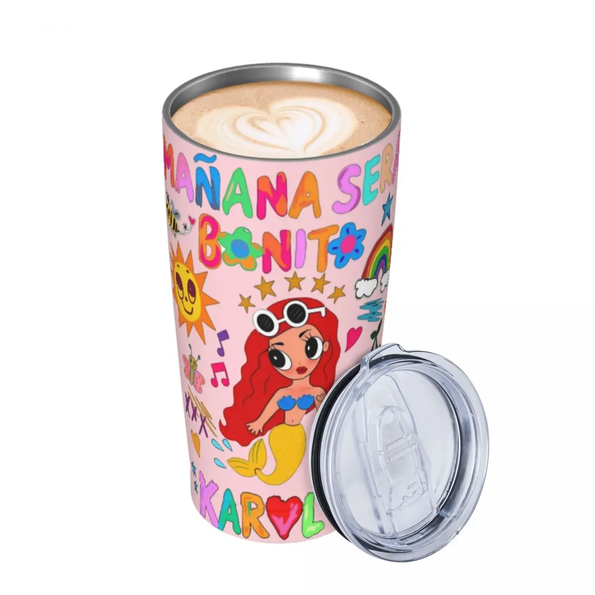 Manana Sera Bonito Karol G Tumbler 20oz Stainless Steel Double Wall Vacuum Insulated Kawaii Tumblers Mug With Straw for Cold Hot