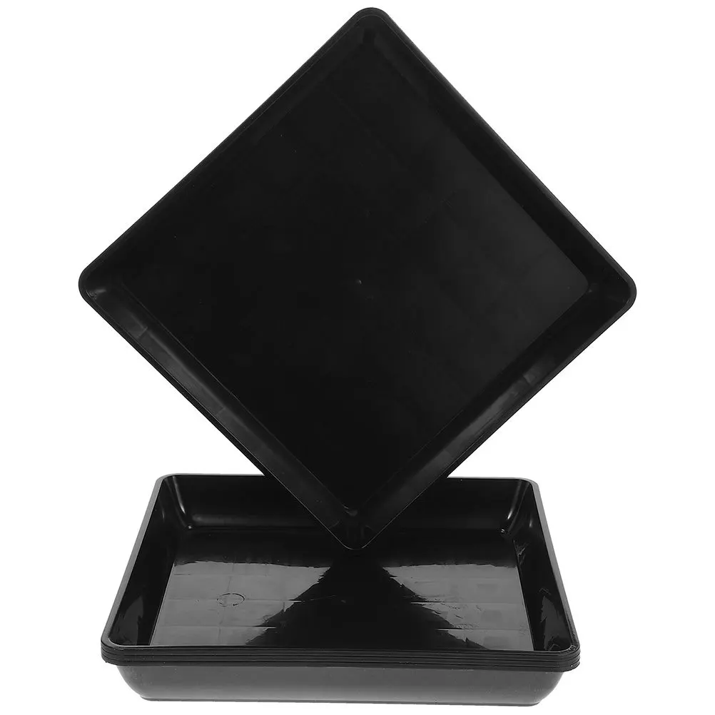 

4Pcs Plastic Plant Saucer Rectangle Tray for Flower Pots Indoor Outdoor Drip Water Drainage Tray Garden Pot Base Holder