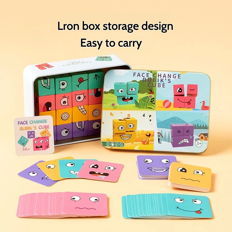 Children's Interactive Desktop Games, Face-Changing Rubik's Cube Blocks, Concentration Reaction Training Toys, Gifts