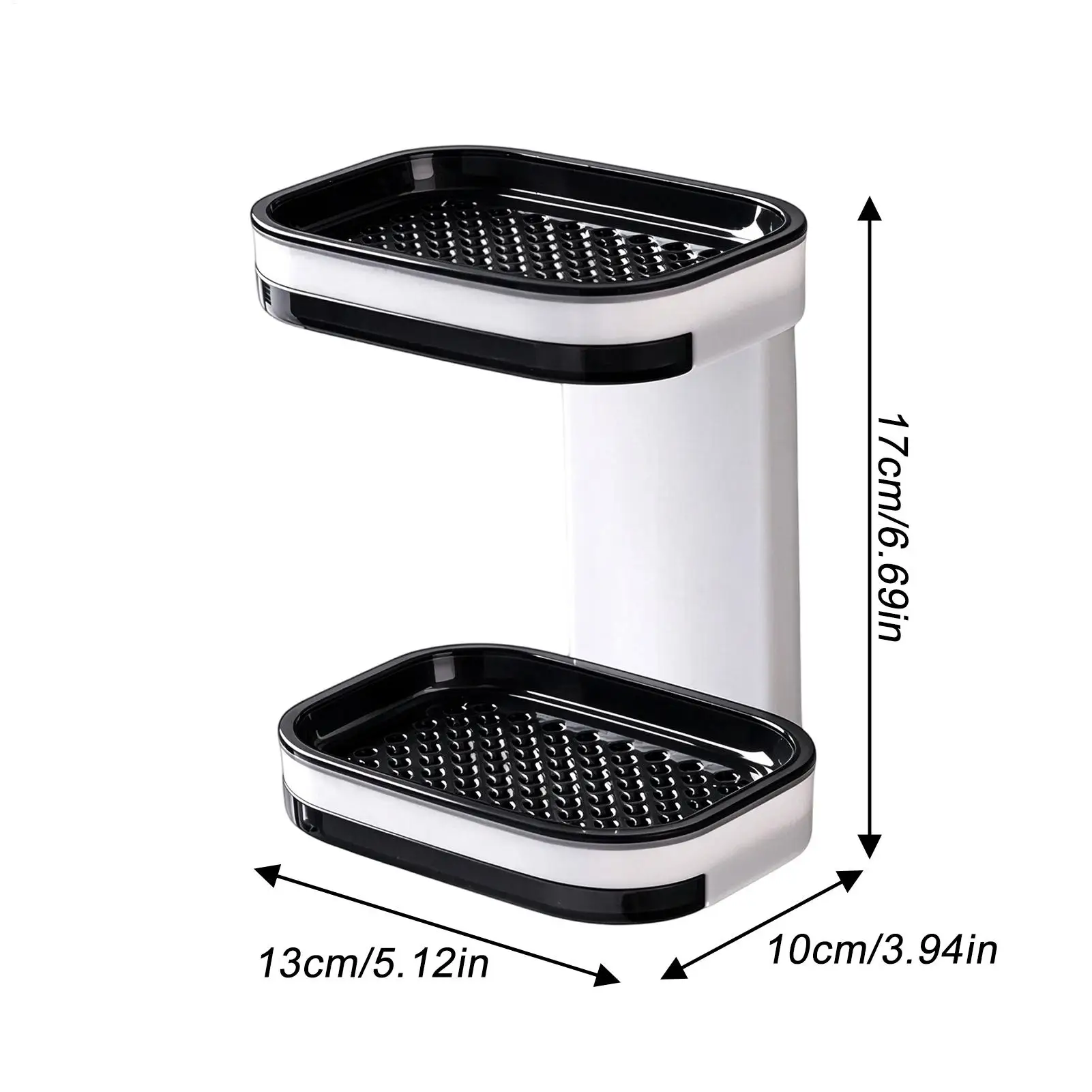 Wall Mounted Double Layer Soap Bathroom Organizer Rack Shelves Dish Punch-Free Drawer Draining Holder Kitchen Sponge Storage Box