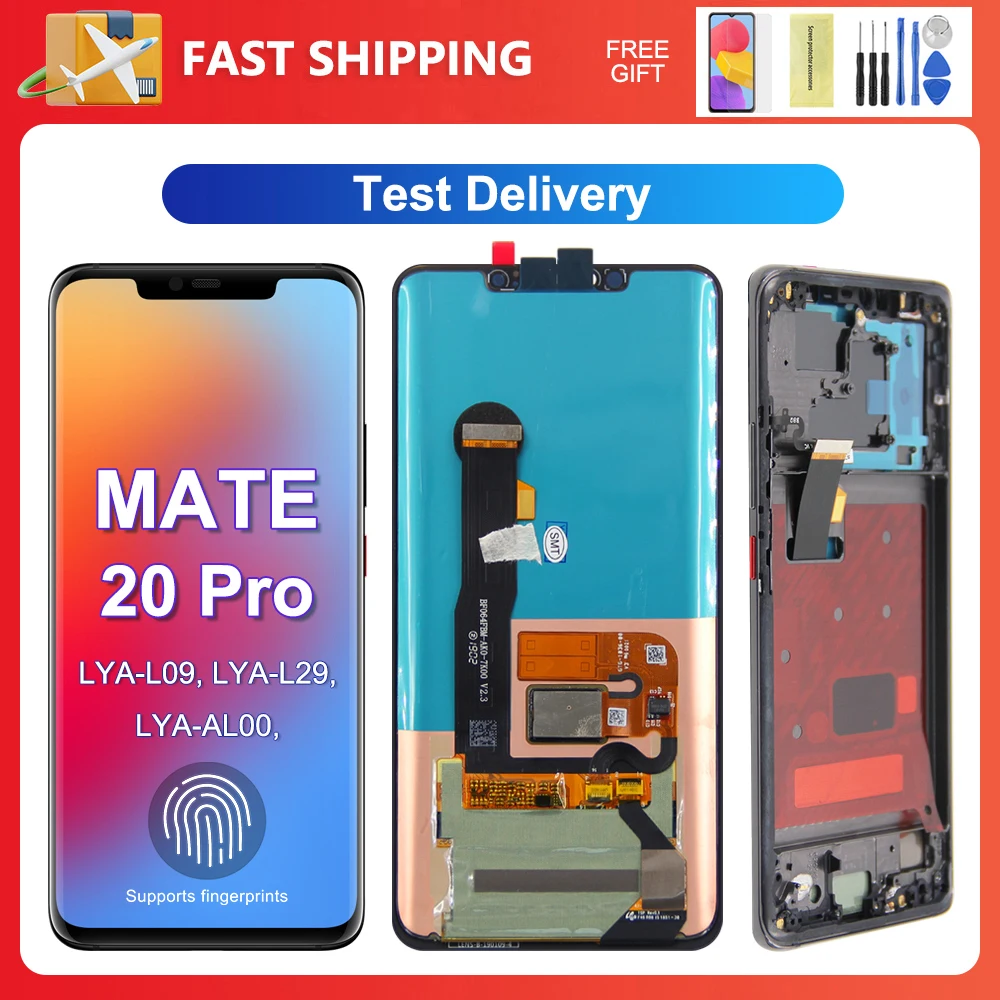 For HUAWEI Mate 20 Pro 6.39''For  Mate20 Pro LYA-L09 L29 AL00 LCD Display Touch Screen Digitizer Assembly Replacement