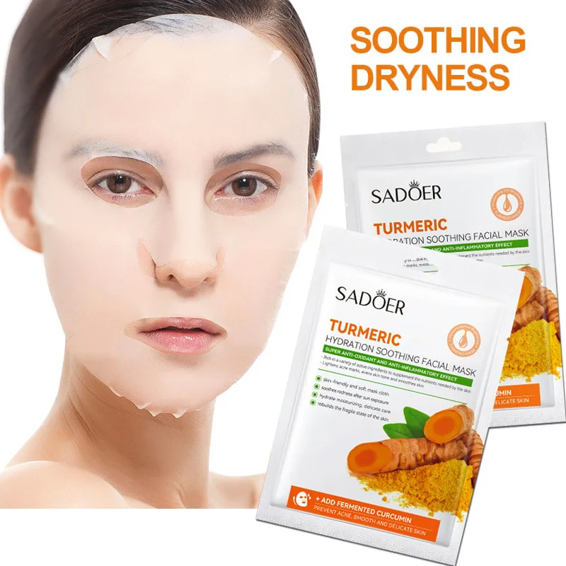 

Vitamin E Facial Mask Anti-wrinkle Hyaluronic acid Deep Moisturizing Turmeric Whitening Brightening Oilcontrol Balance Skin Care