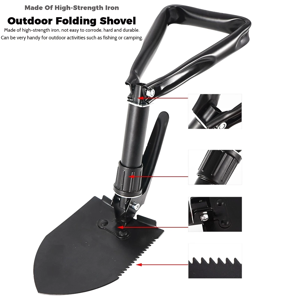 Multifunctional Folding Shovel Survival Spade With Camouflage Outer Bag, For Outdoor Adventure,Hiking And Camping,snow shovel