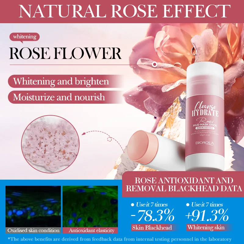 Rose Hydrating Cleansing Mud Mask Stick Cleans Facial Mud Mask