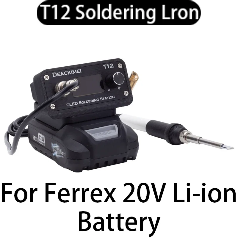 T12 Soldering Iron Station for Ferrex 20V Li-ion Battery DIY Electric Digital Soldering Station for Repair Wire Soldering