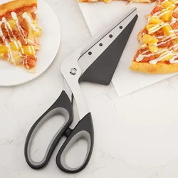Black 2 in 1 Pizza Scissors Detachable Kitchen Scissors Barbecue Scissors Stainless Steel Blade Ergonomic Grip Pizza Cutter