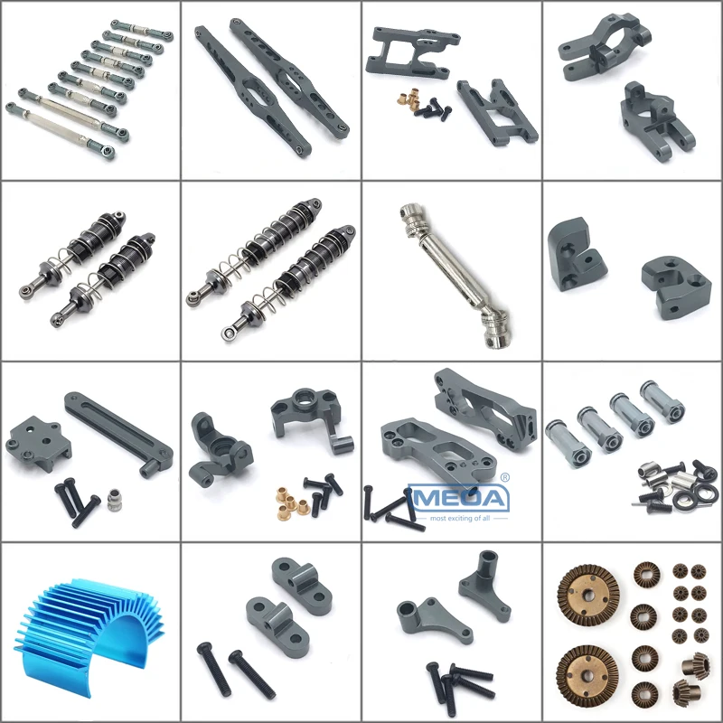 WLtoys 12428 12427 12423 RC Samochód Terenowy Ciężarówka Szary/Tytanowy Całkowicie Metalowe Ulepszone Części Opony Adapter Dyferencjał Zestawy Drążków Kierowniczych